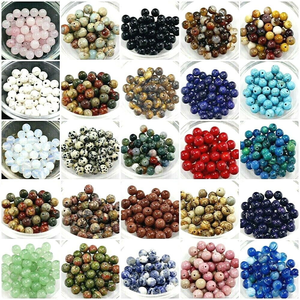 Natural Gemstone Beads lot Smooth Round Loose Bead 100pcs 4mm 6mm 8mm 10mm 12mm