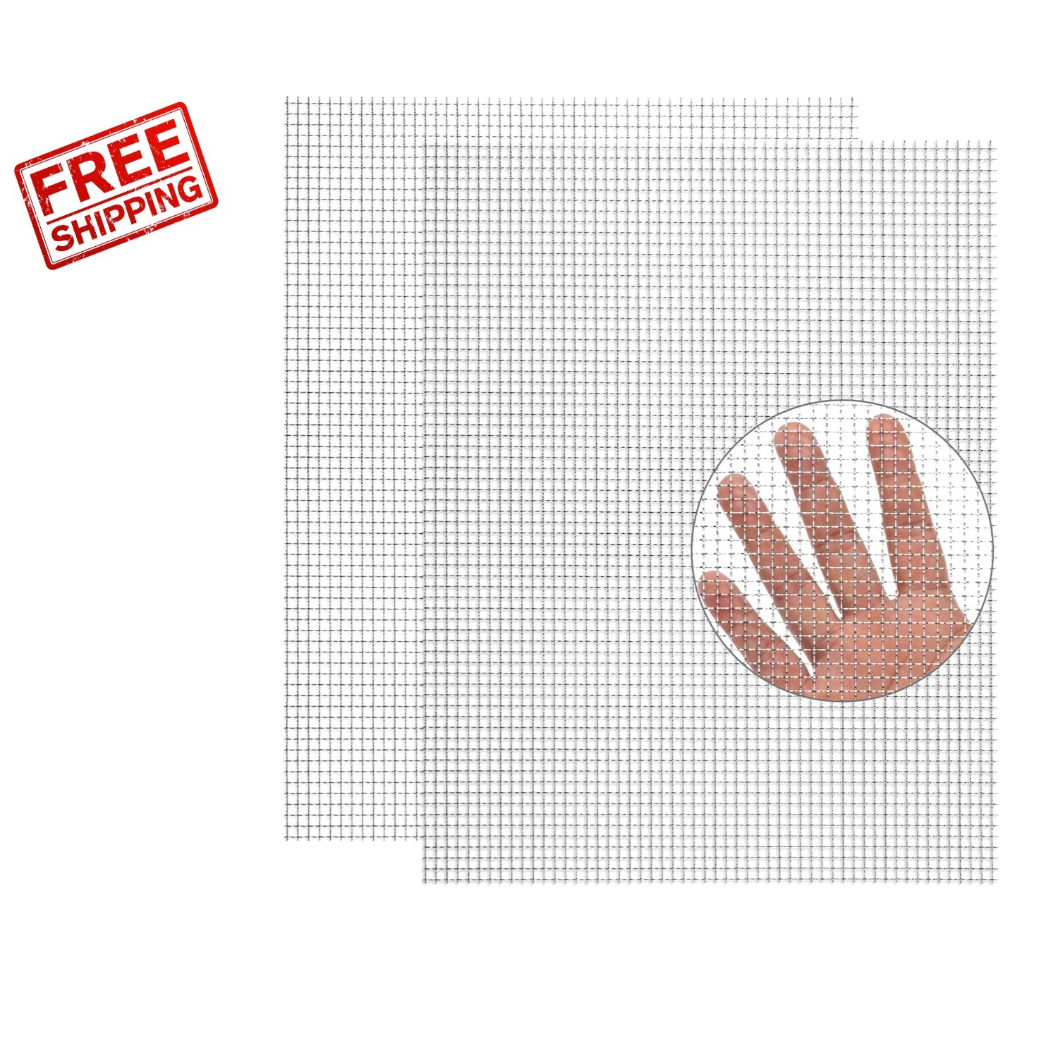 Versatile 2-Pack 304 Stainless Steel Crimped Mesh, 5 Mesh for Multiple Uses