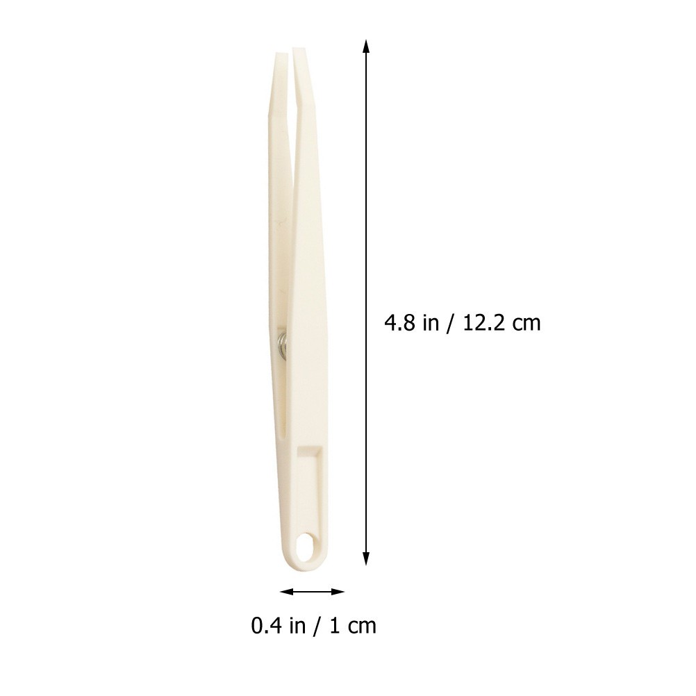 12Pcs Plastic Craft Tweezers Set Flat Tip for DIY Jewelry Stamps and Beads