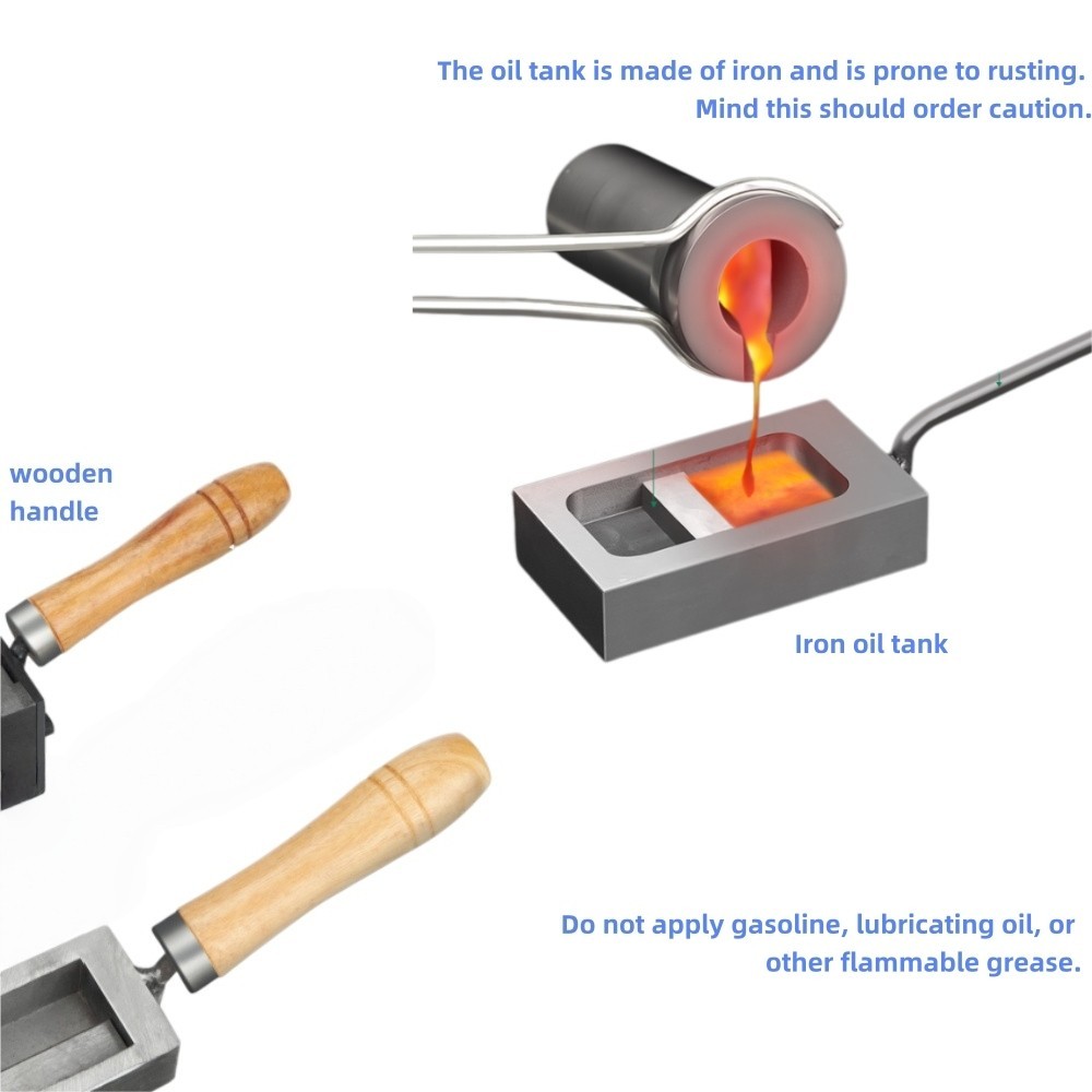 Metal smelting molds, gold, silver, and copper bar smelting molds, iron oil tank