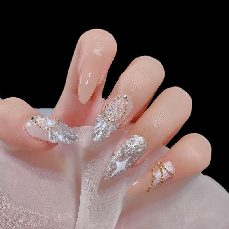 4 Strips Nail Chains for Nail Art 1 Meter Nail Art Metal Chain Ball Chain Nail