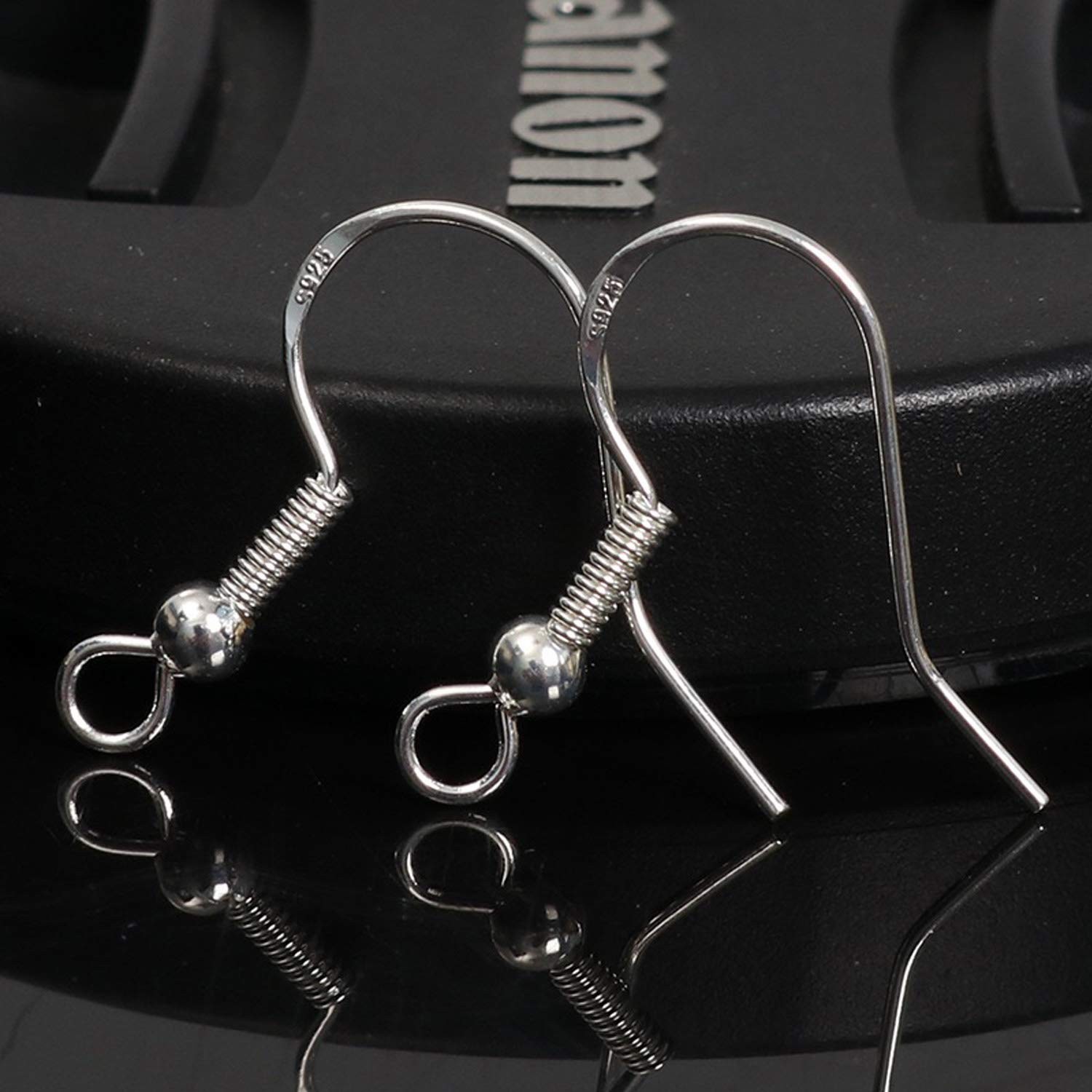 100 PCS / 50 Pairs 925 Sterling Silver Earring Hooks, Hook Ear Wires with 100