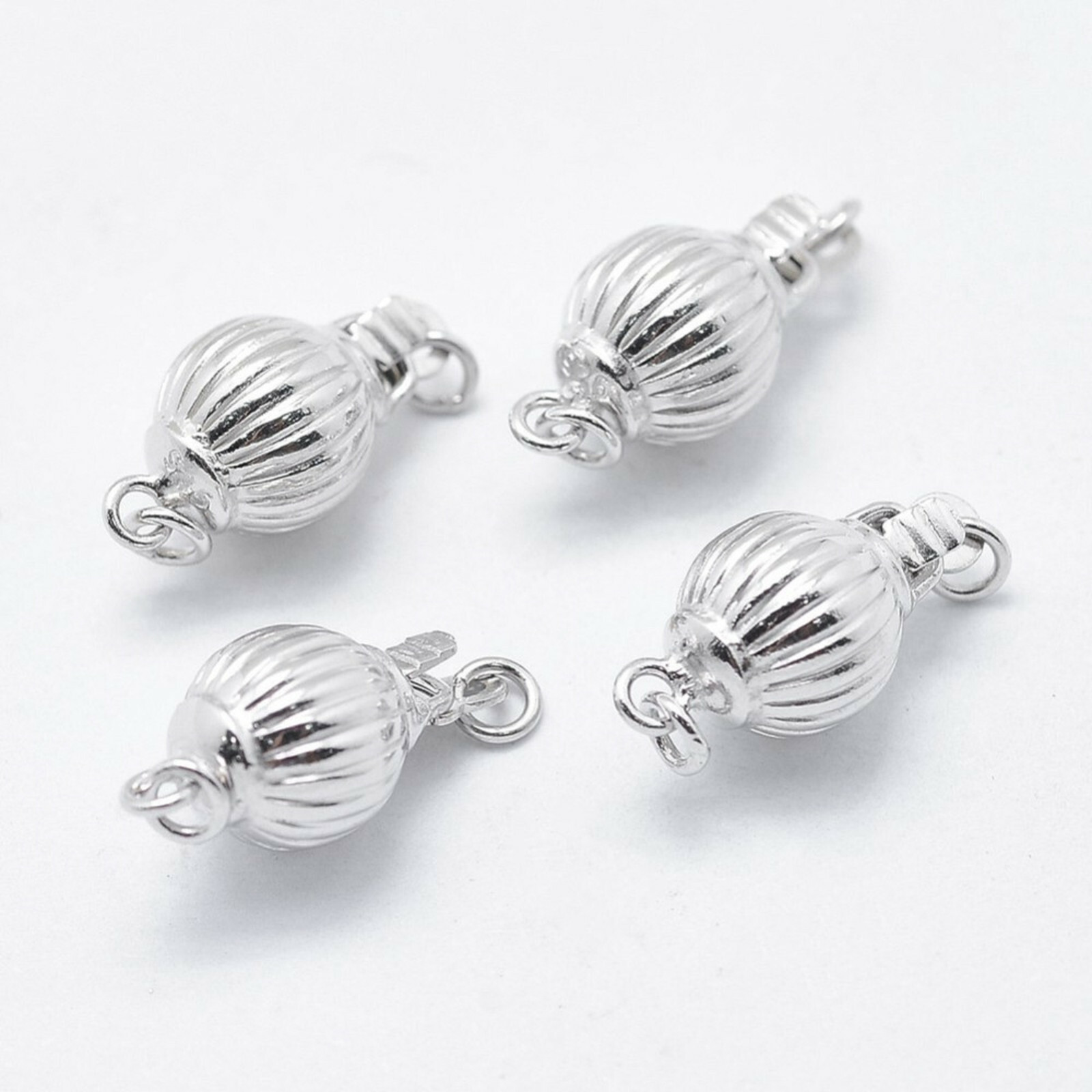 925 Sterling Silver 1 Line Box Clasp, Hallmarked Round.8mm in diameter 16mm long