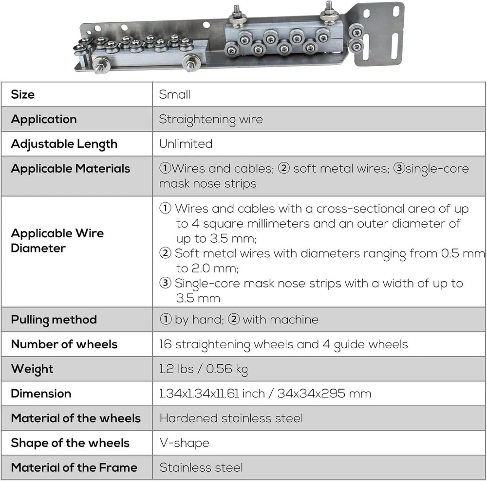Manual Wire Straightener, Straightening Tool for Iron Copper Wire, for cables…