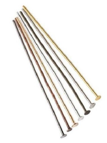50 pieces 1″ or 2″ Flat Head Pins Jewelry Making Beading 6 colors 20-gauge