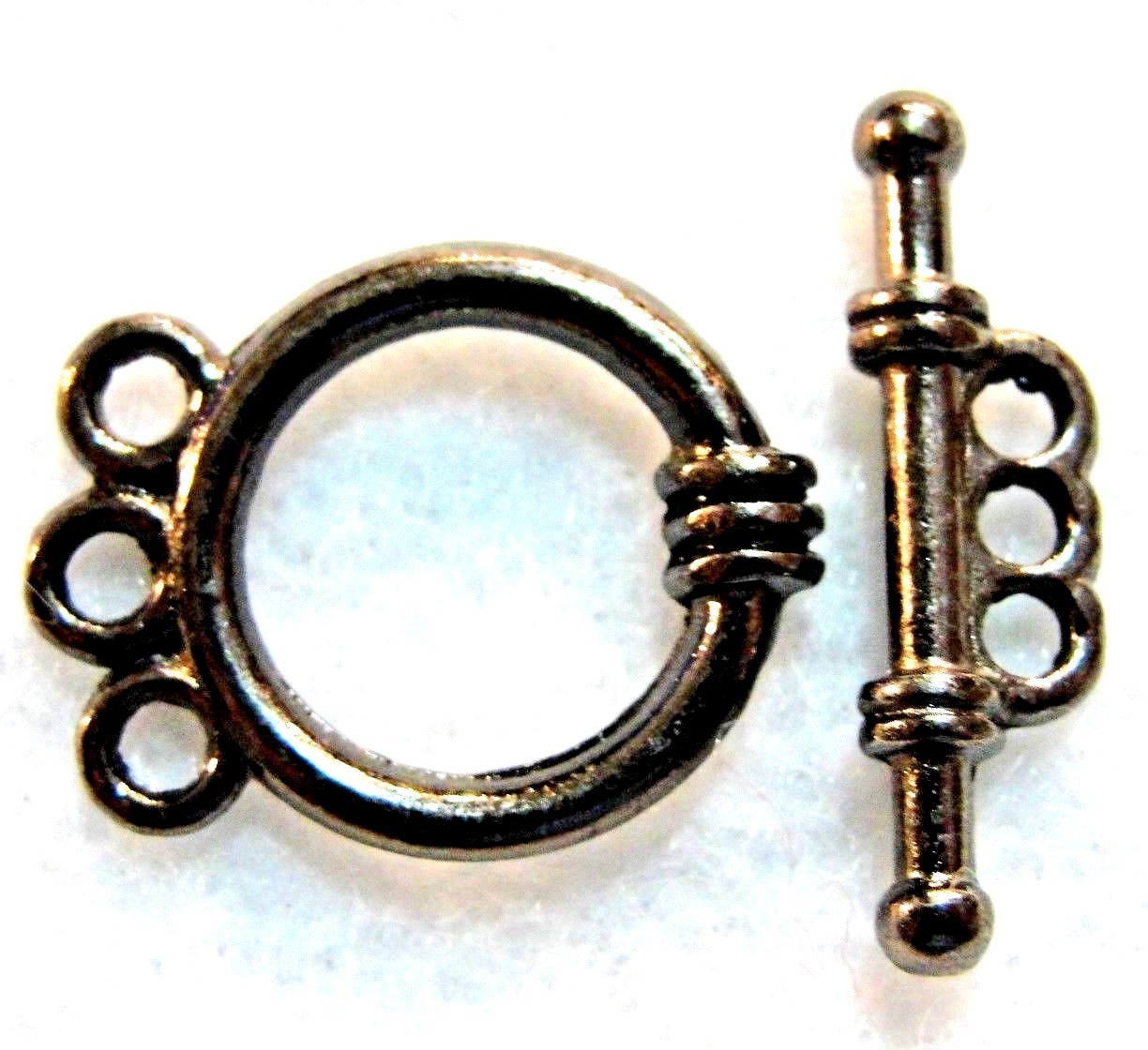 50Sets WHOLESALE Shinny Black Smooth 3 Strand Toggle Clasps Tibetan Hooks Q0735