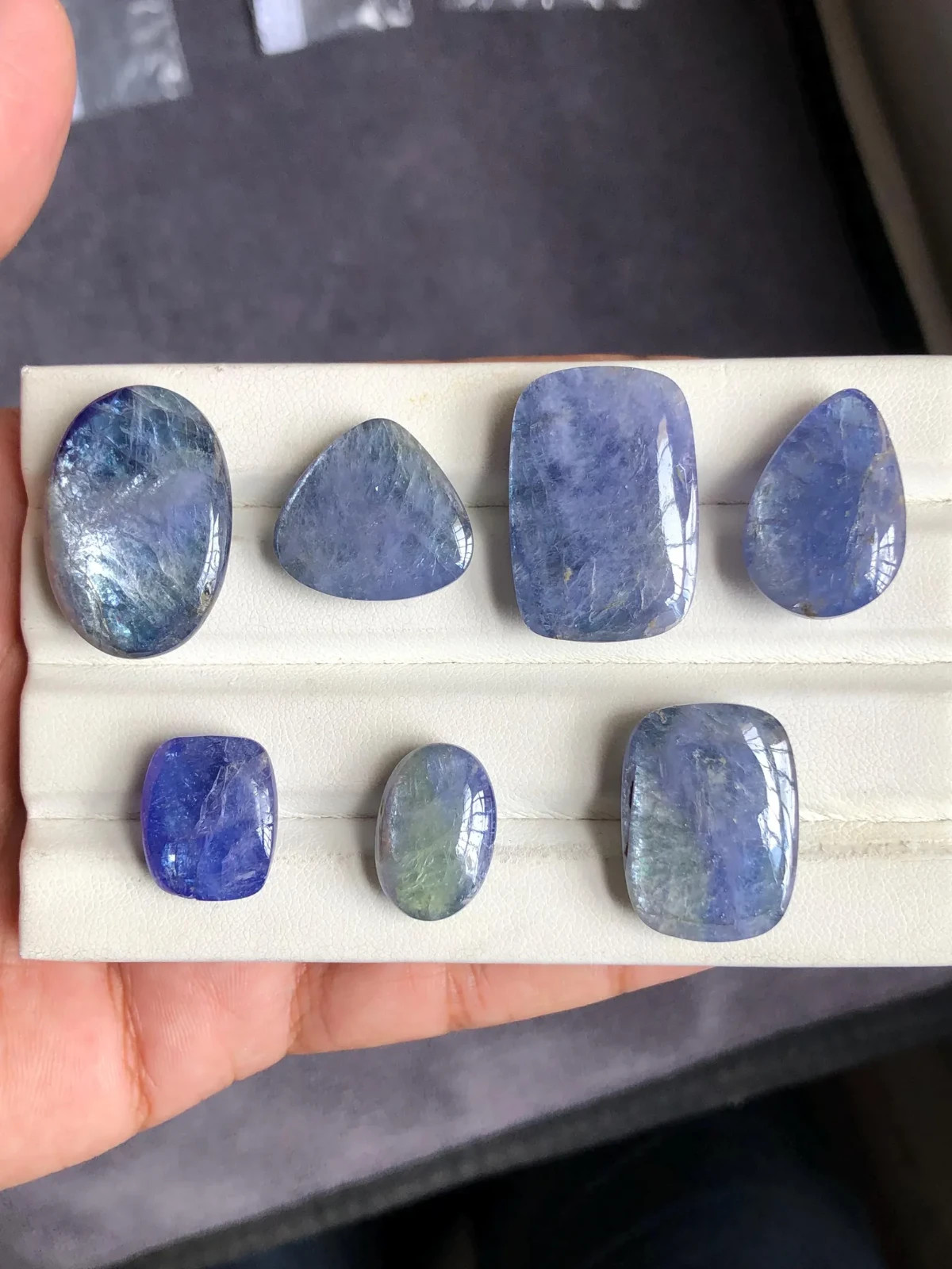 AAA Natural Bi-Color Tanzanite Cabochon, Natural Violet-Blue Gemstone