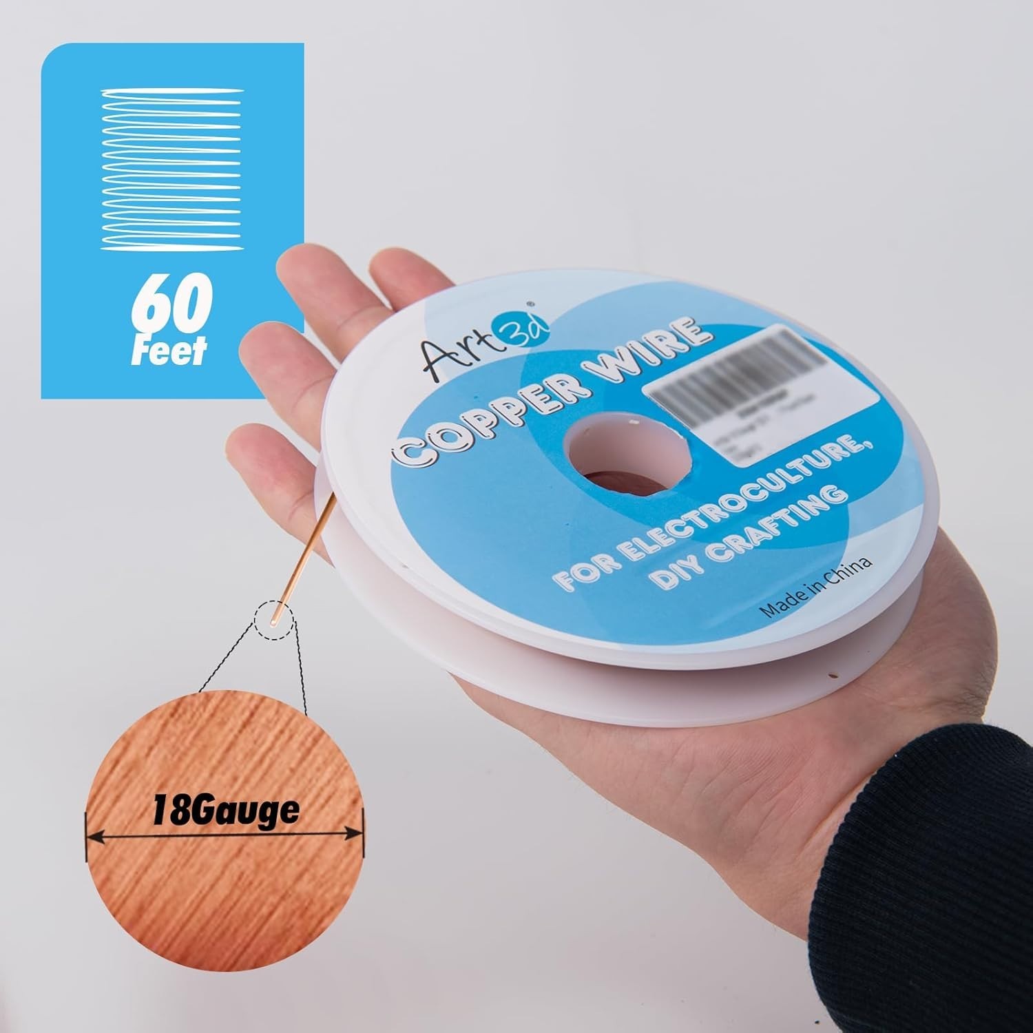 60FT 18 Gauge Copper Wire – For Creative Gardening and Artistic Projects