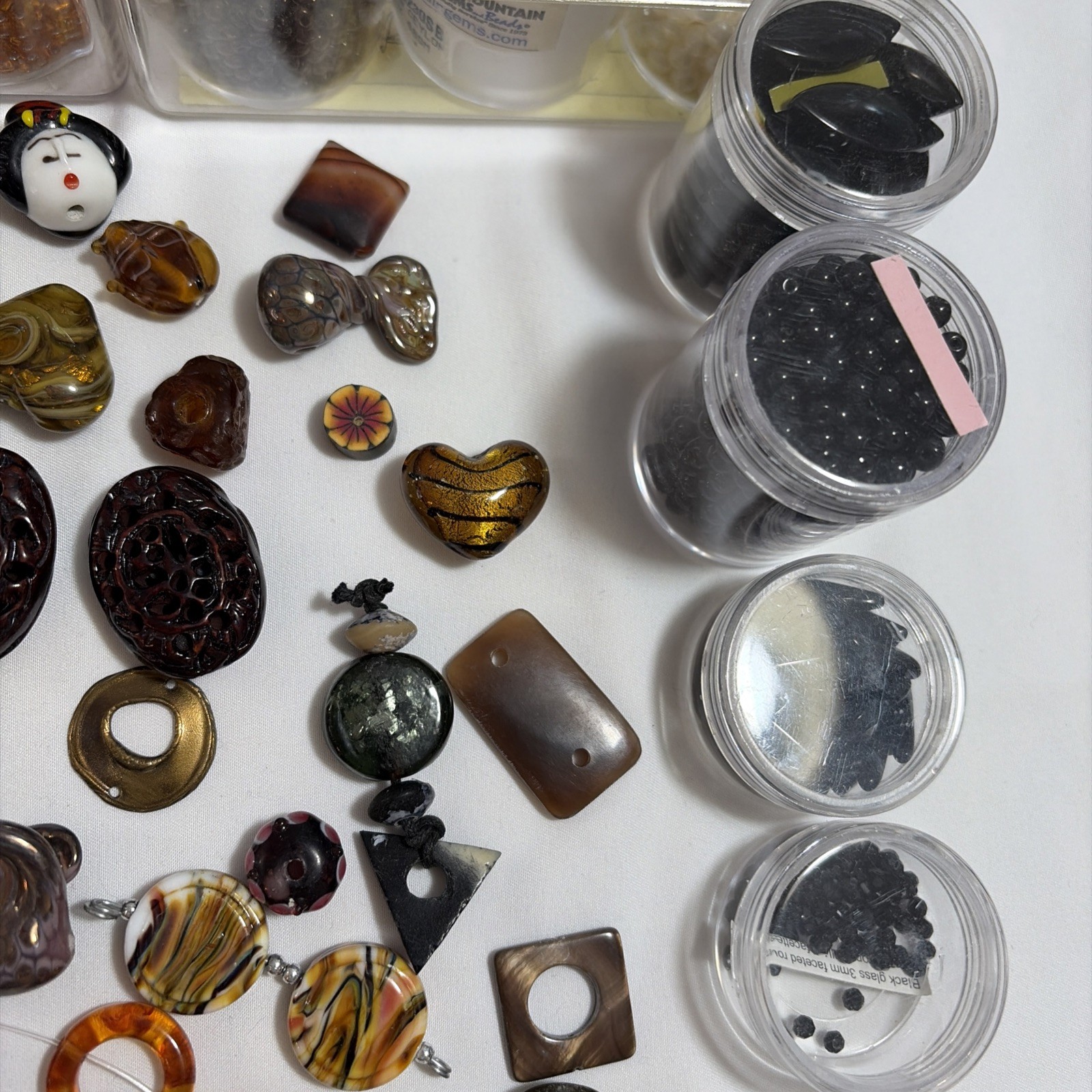 Huge Earth Tone Bead Lot Tiger Eye Wood Glass Seed Beads 8/0 Jewelry Making 7#s
