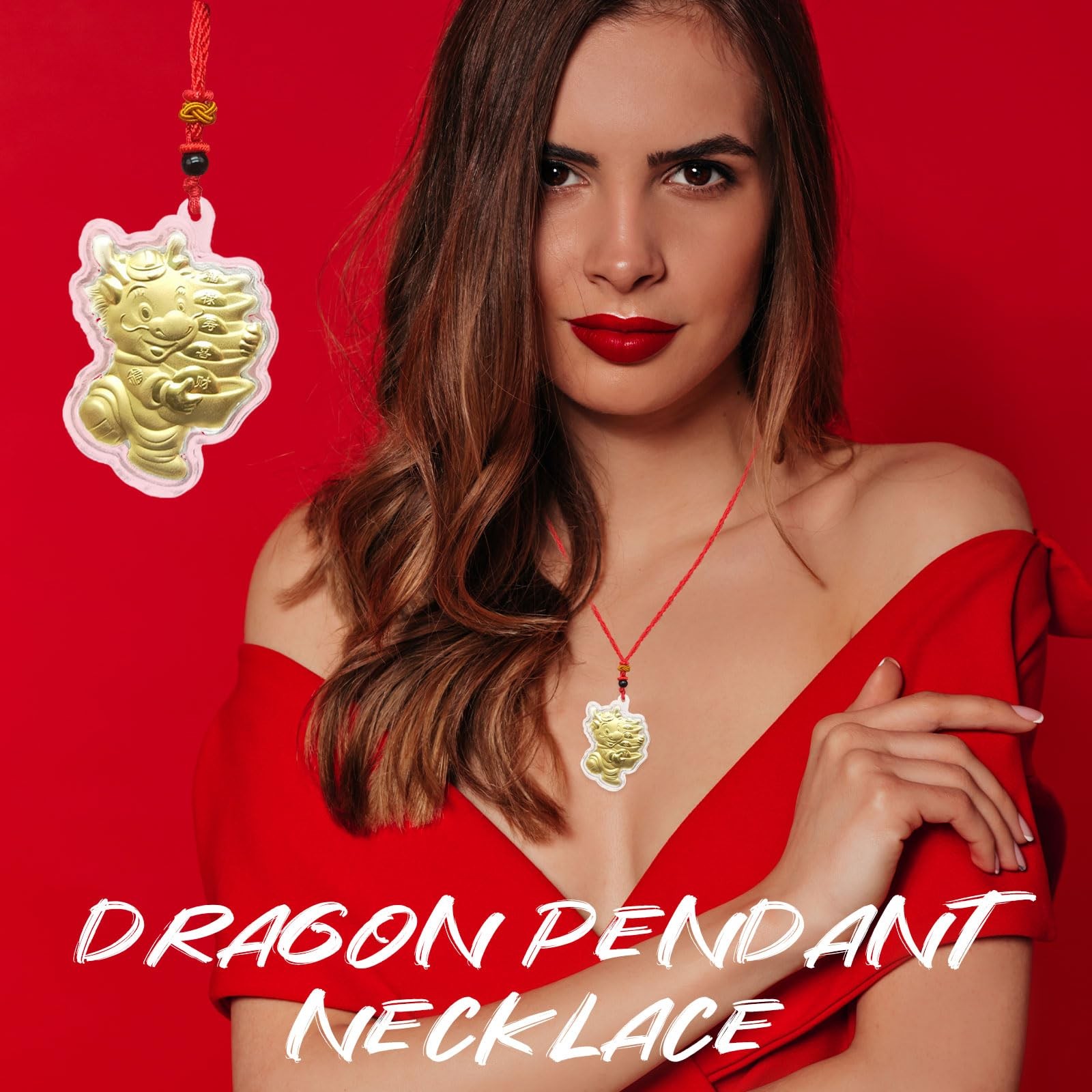 2024 Chinese New Year Dragon Necklace Lucky Dragon Necklace Spring Festival Trad