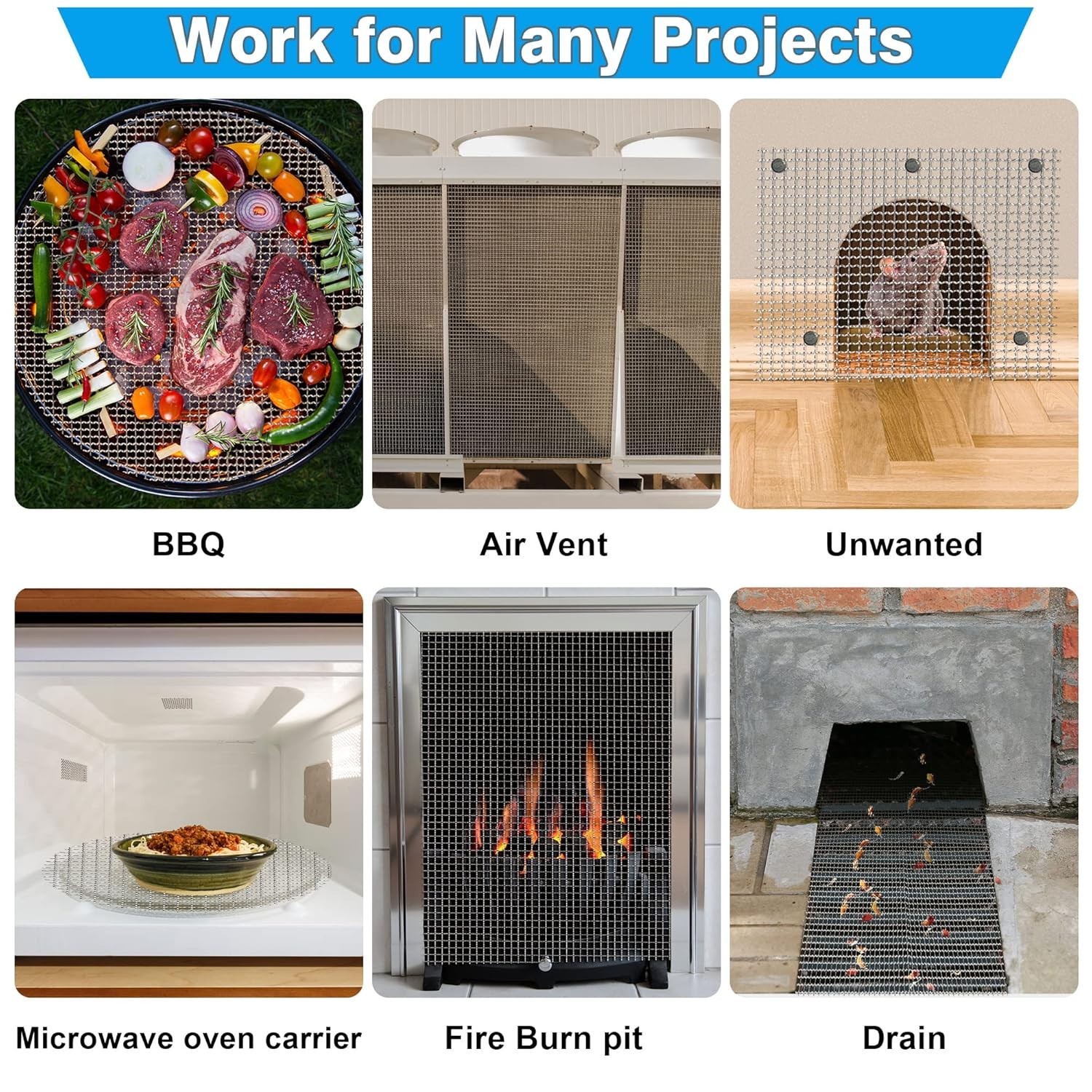 2-Pack Crimped Stainless Steel Mesh – 11×14.2 Inch, Not Easy to Fall Off