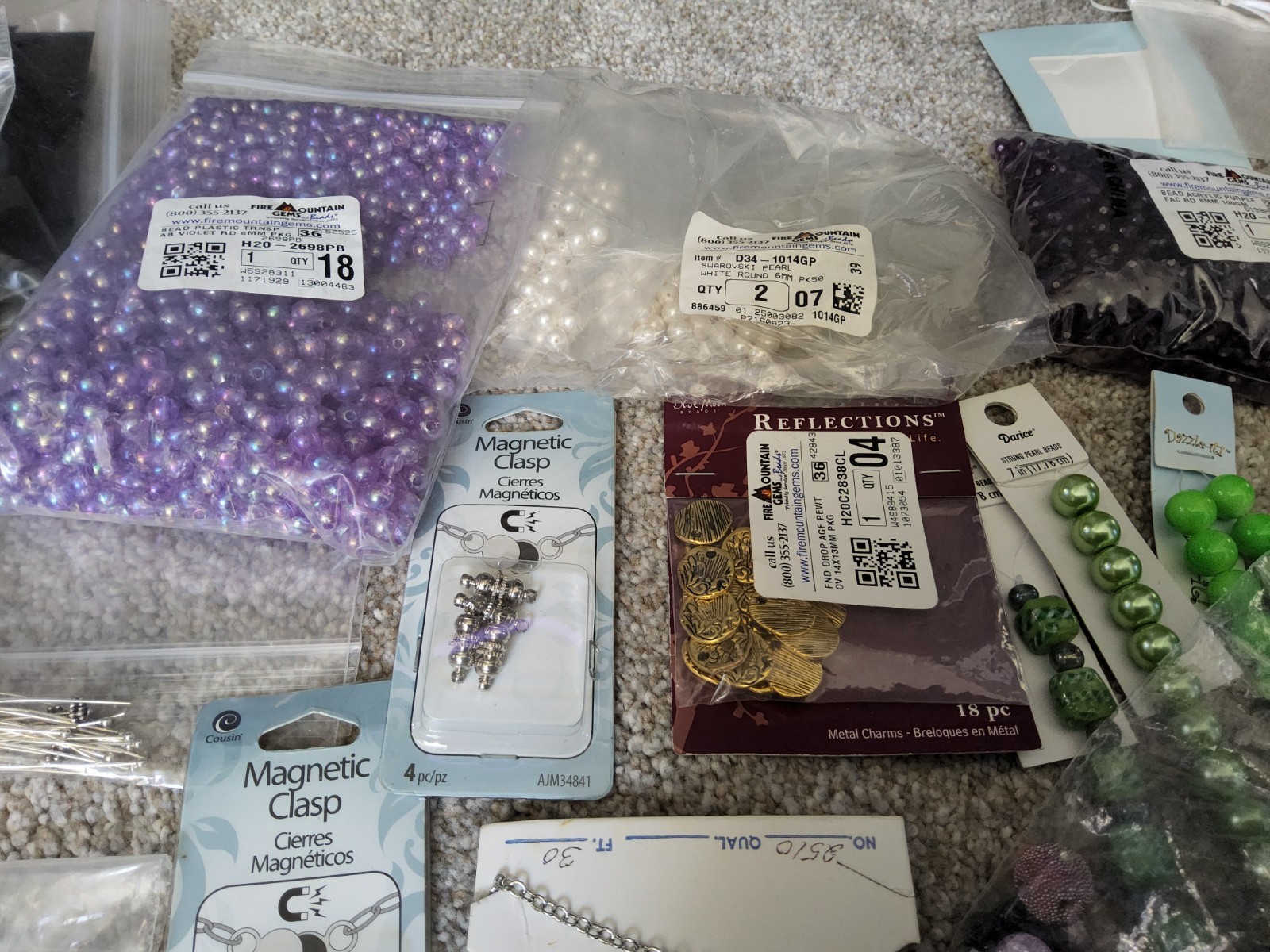 Bulk Lot Gemstones, Metal, Beads, Wire & Clasps Jewelry Making Supplies