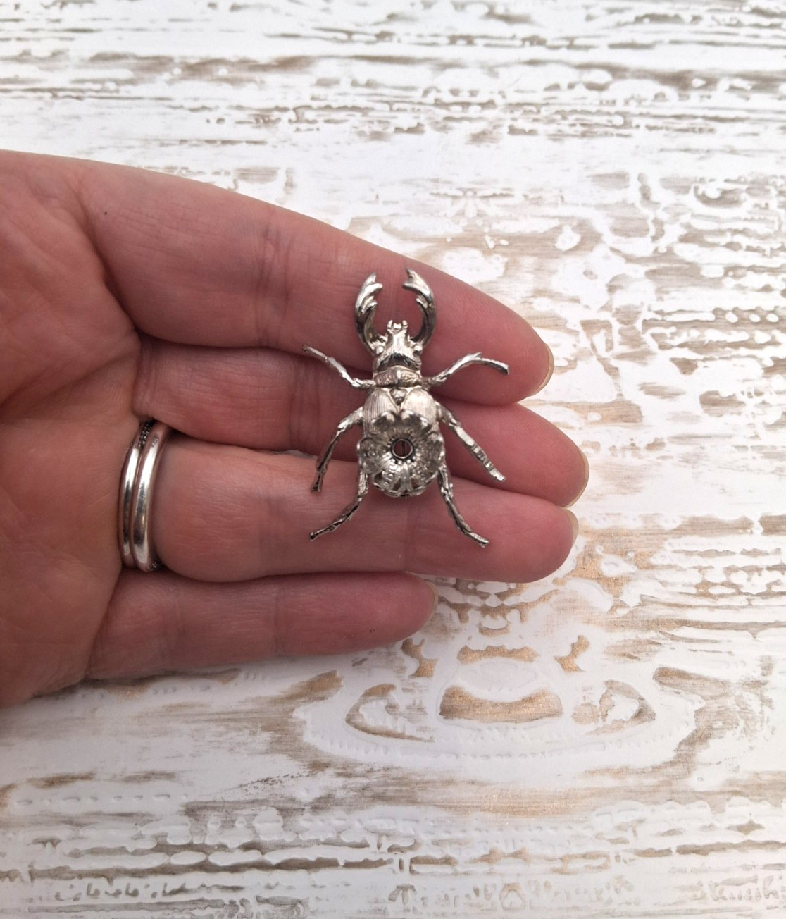 Silver Plated Brooch Setting Beetle Lot of 8