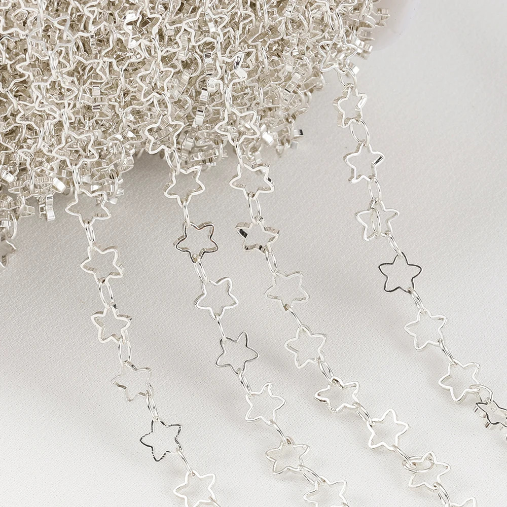 1Meter Stainless Steel Gold Color Hollow Star Chains for DIY Necklace Bracelet C
