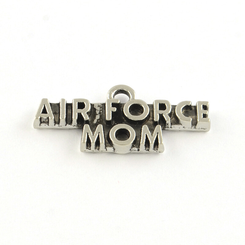 Air Force Mom Military Charm Antique Silver Tone 25 x 11 mm USA Seller 993
