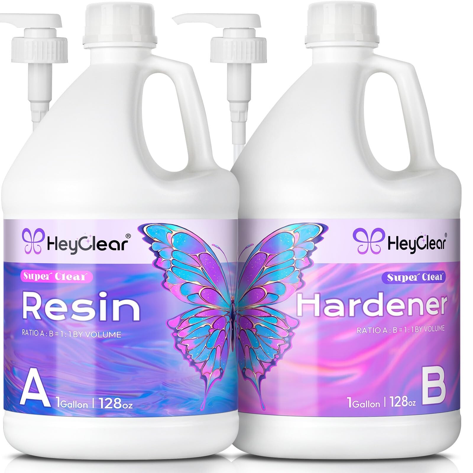 2 Gallon Epoxy Resin Kit with Pumps, Crystal Clear and Hard Upgraded 2 Part R…