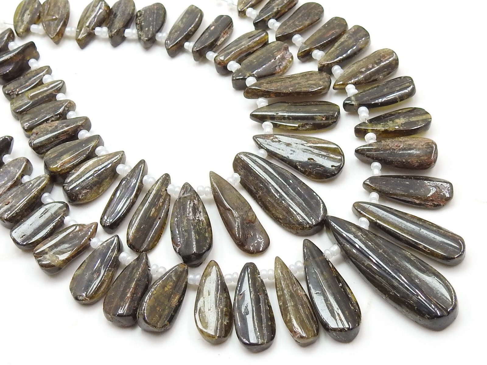Chrome Diopside Natural Polished Rough Durzi Briolette 8Inch 11X7To36X11MM RB-4