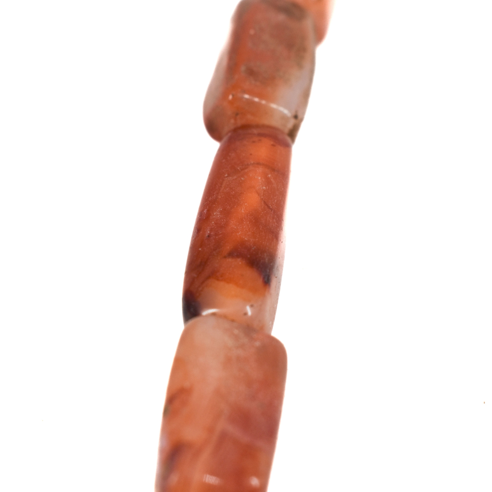 Carnelian Stone Faceted Rectangular Trade Beads