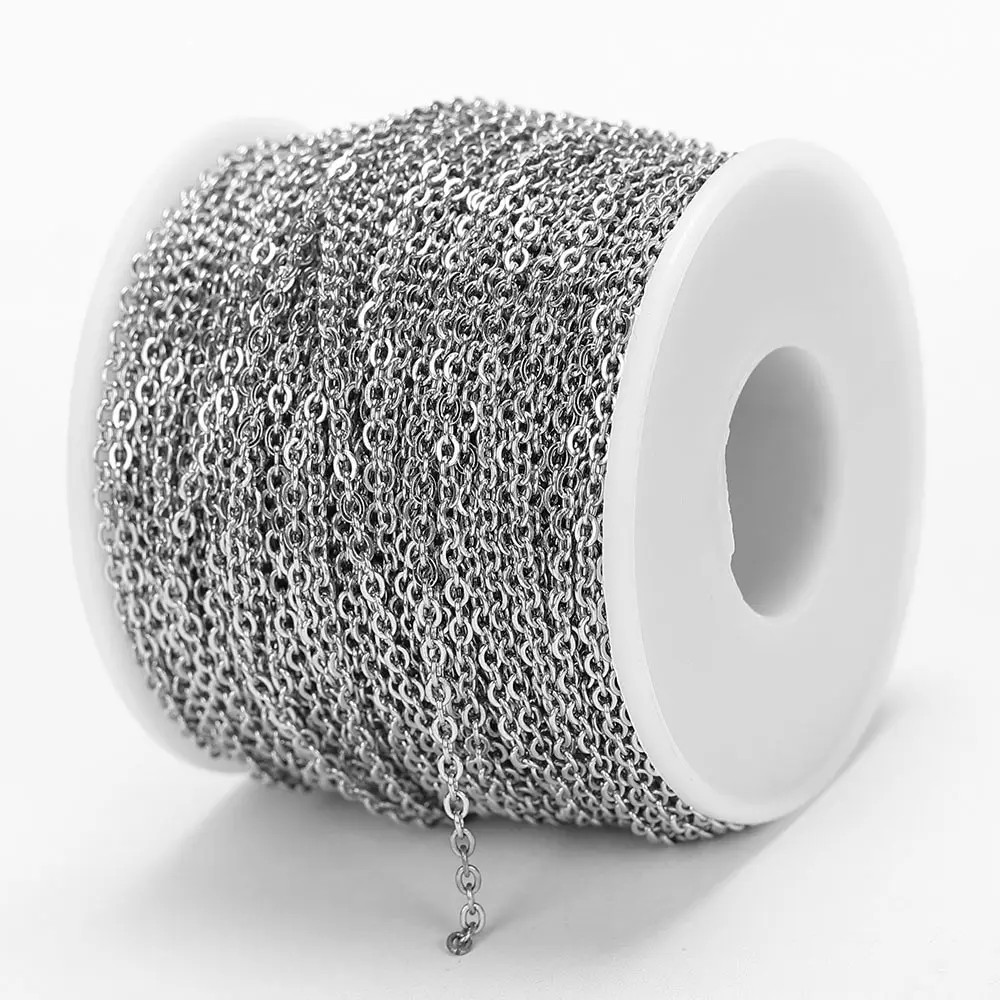 Stainless Steel Chain 1-0.08 in Gold Steel Color Link for DIY Jewelry Making