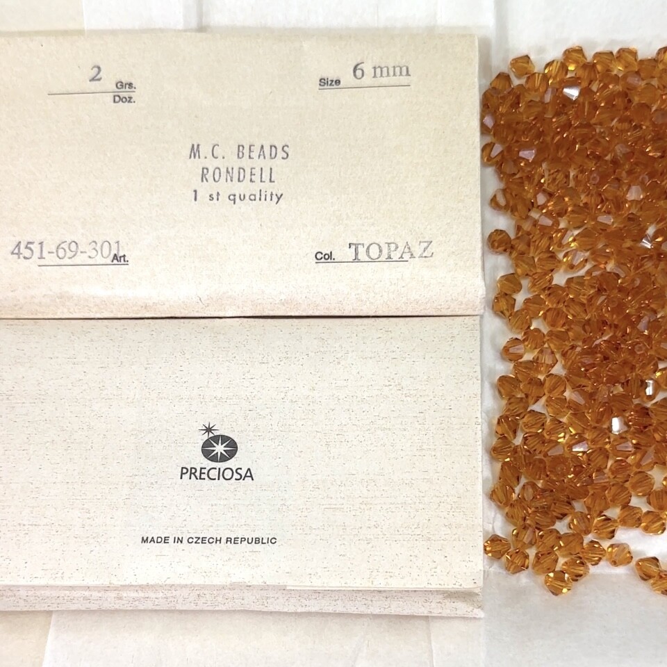 Czech Bicone Crystal Beads Topaz light brown MC Rondelle Diamond 3-4-5-6-8-10mm