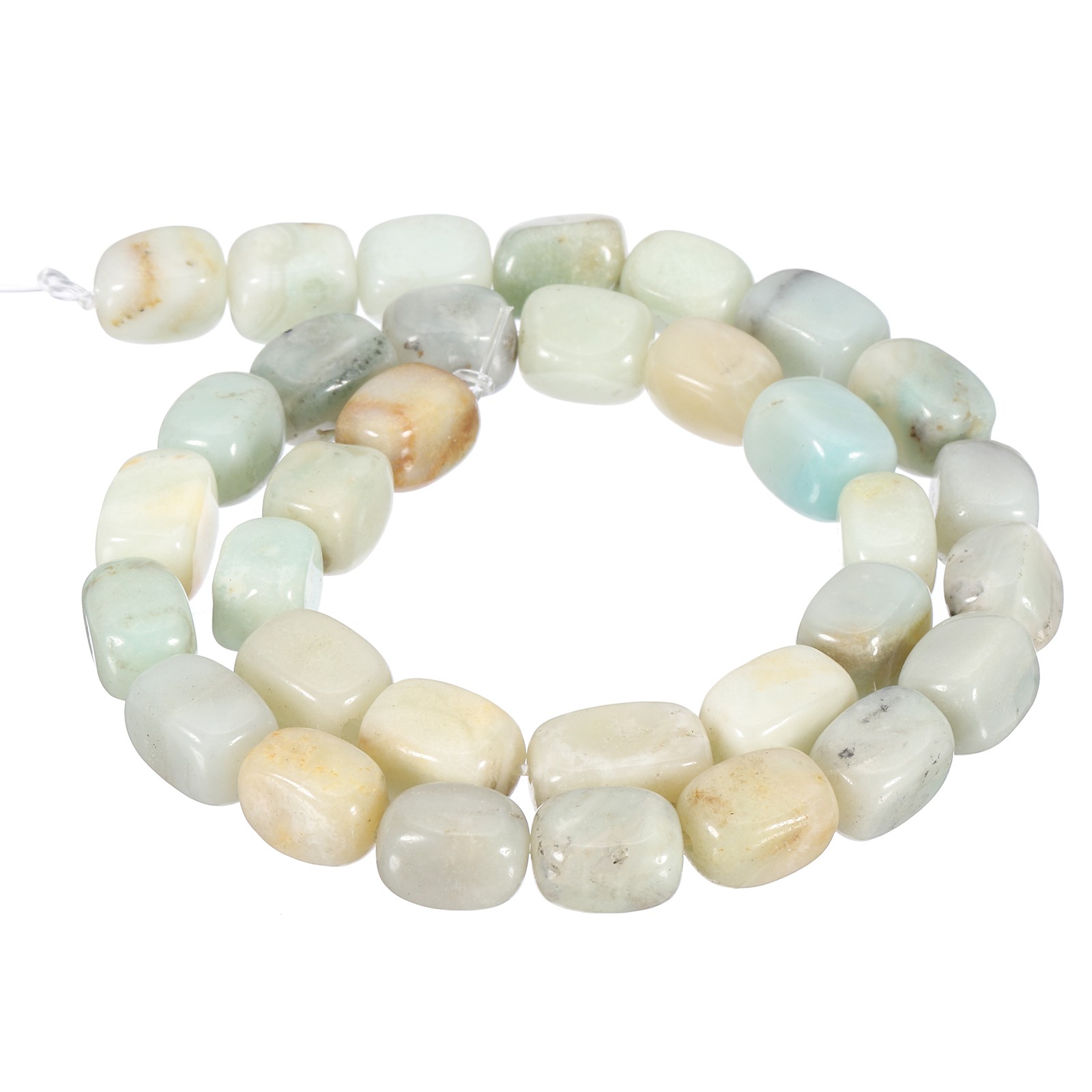 Natural Stone Gemstone Beads 15″ 12x8mm Cuboid Spacer Bead, Moss Green
