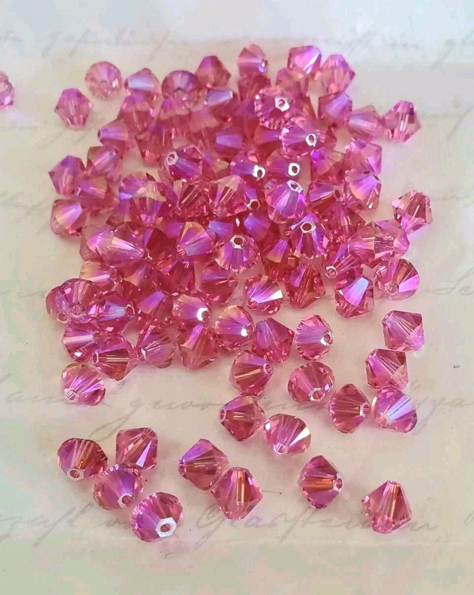 Swarovski 5328 6mm bicone beads, Rose Shimmer 2X (12pcs)