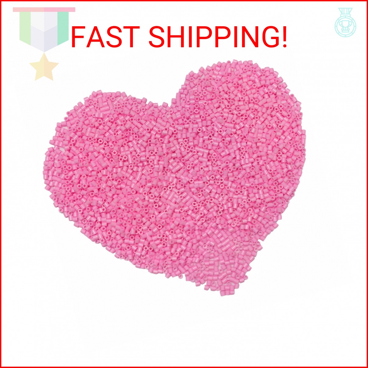 Yowamho 1000 Pcs Beads Fuse Beads – 5mm Pink Melting Beads for Crafts, Beads Bul