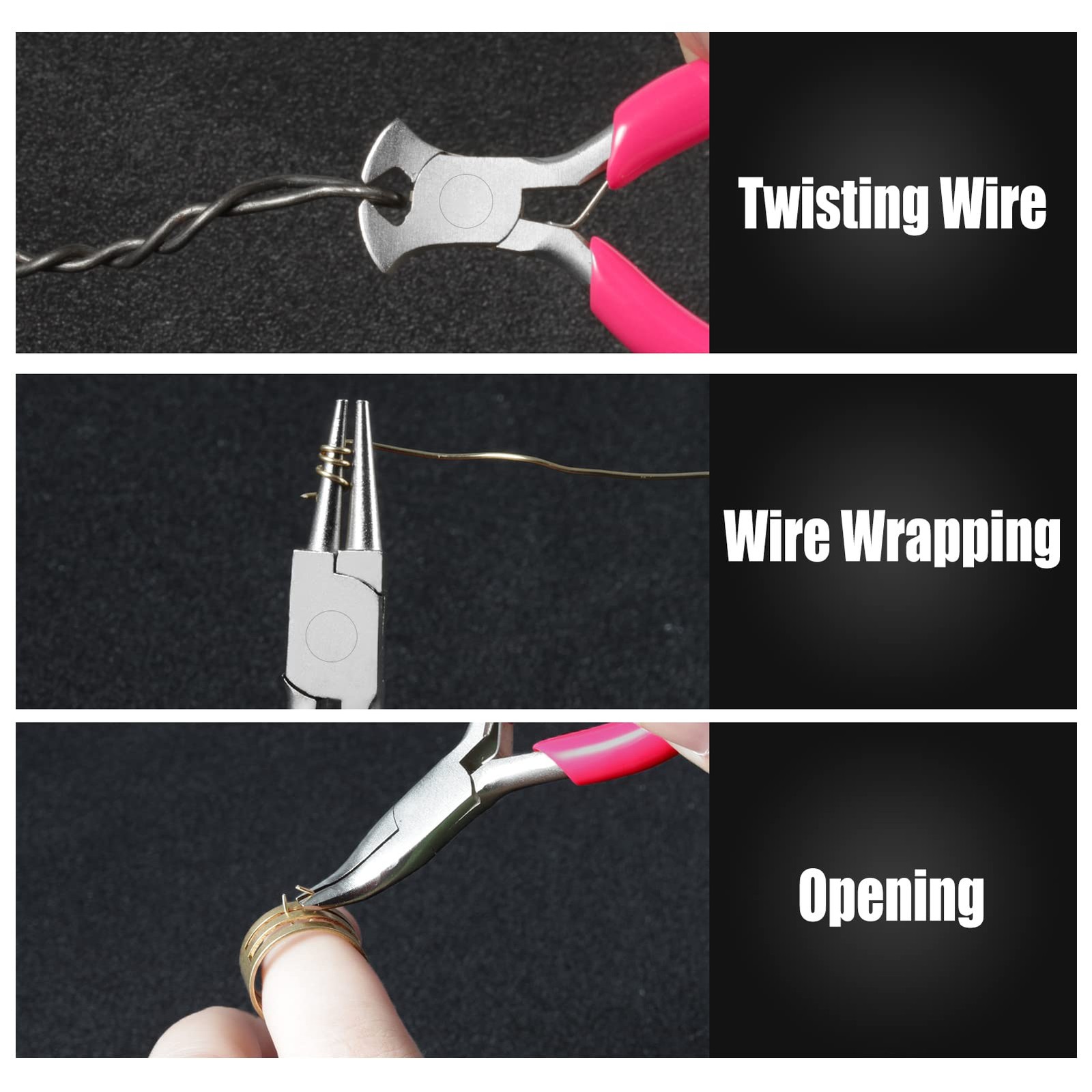 6PCS Mini Jewelry Pliers Set, 3 Inches Pliers Set with Long Nose Pliers Bent …
