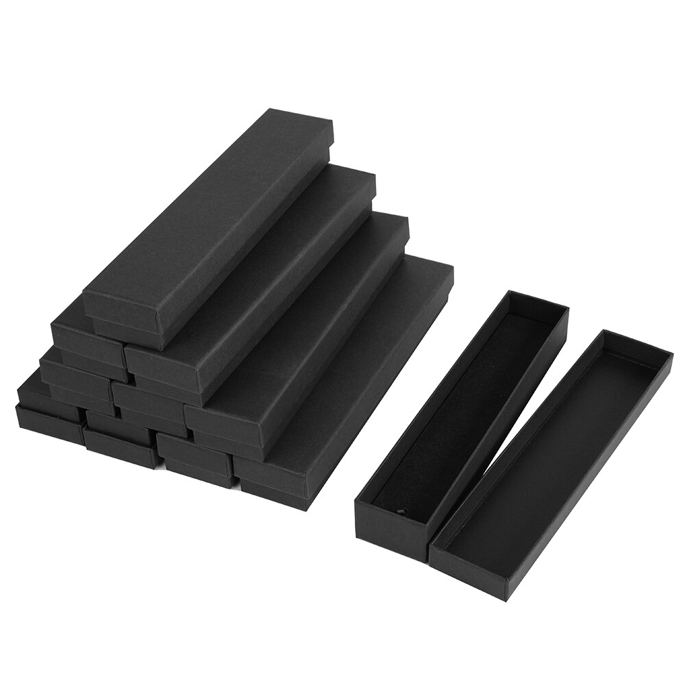 4 Sizes Matte Black Cotton Filled Jewelry Cardboard Boxes Lots of 12-24-48-72-96