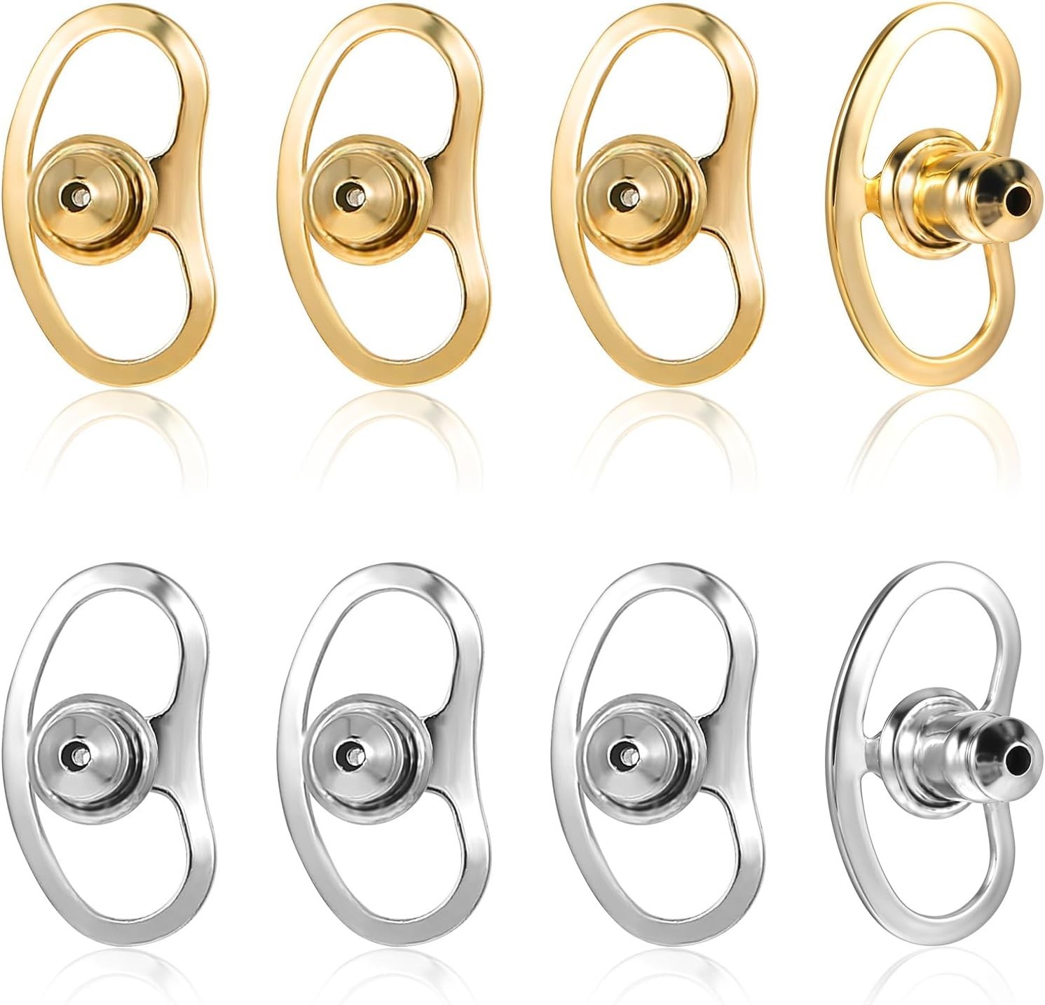 8PCS Earring Lifters Backs for Droopy Ears, Large Earring Backs Replacements …
