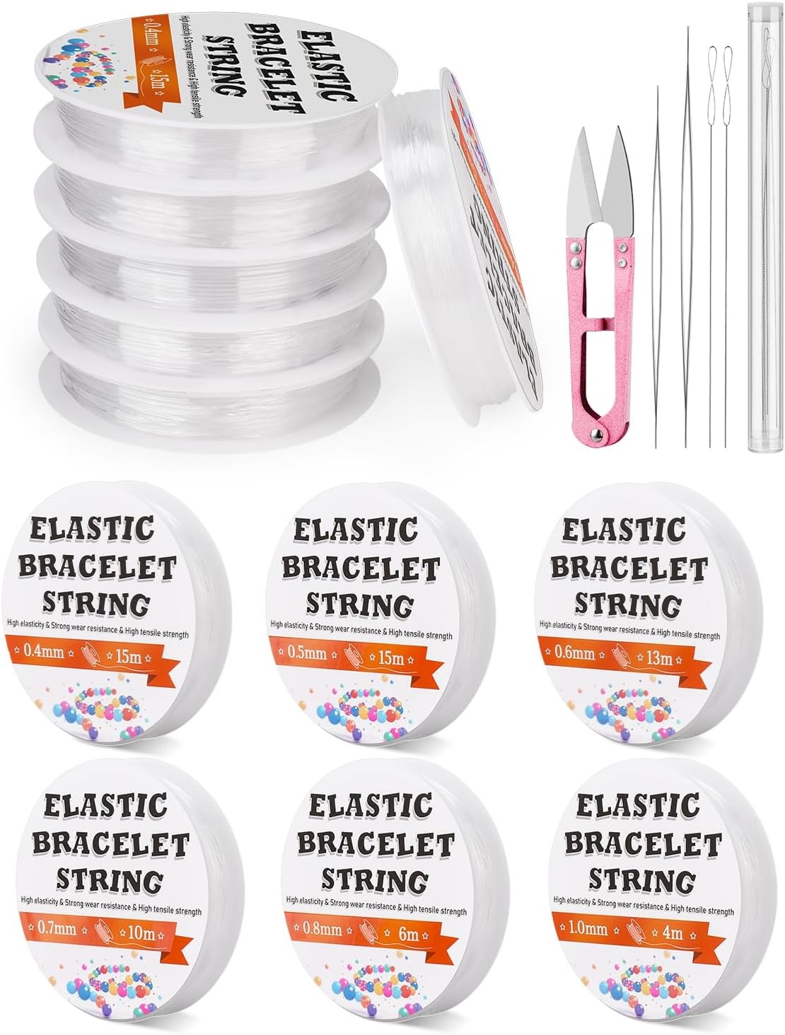 JUPEAN 6 Sizes Stretchy Bracelet String Elastic String for Bracelet Making Jewel