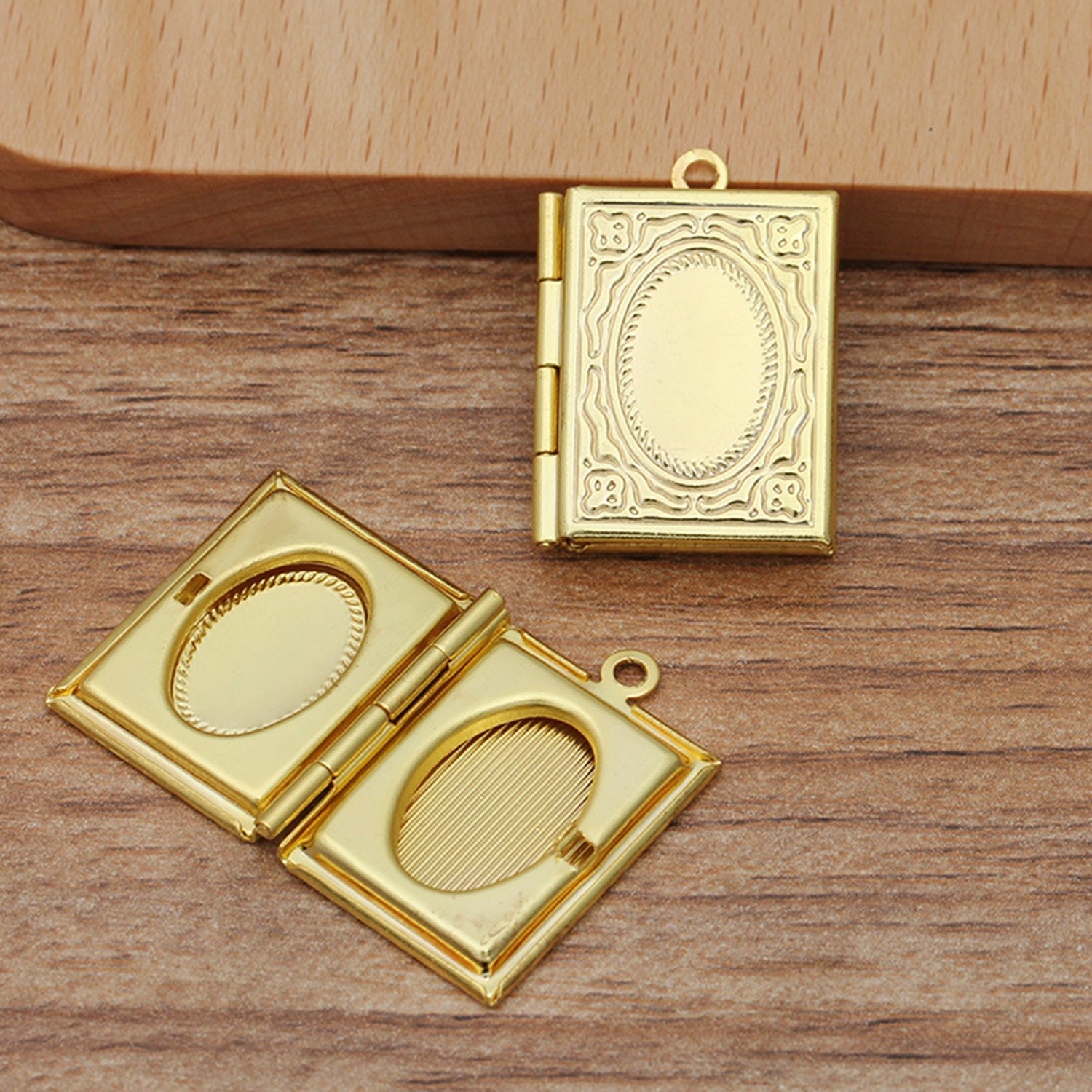 5PCS Brass BOOK Cabochon Locket Pendant, 19X26mm Multi Colors LMC07-04791