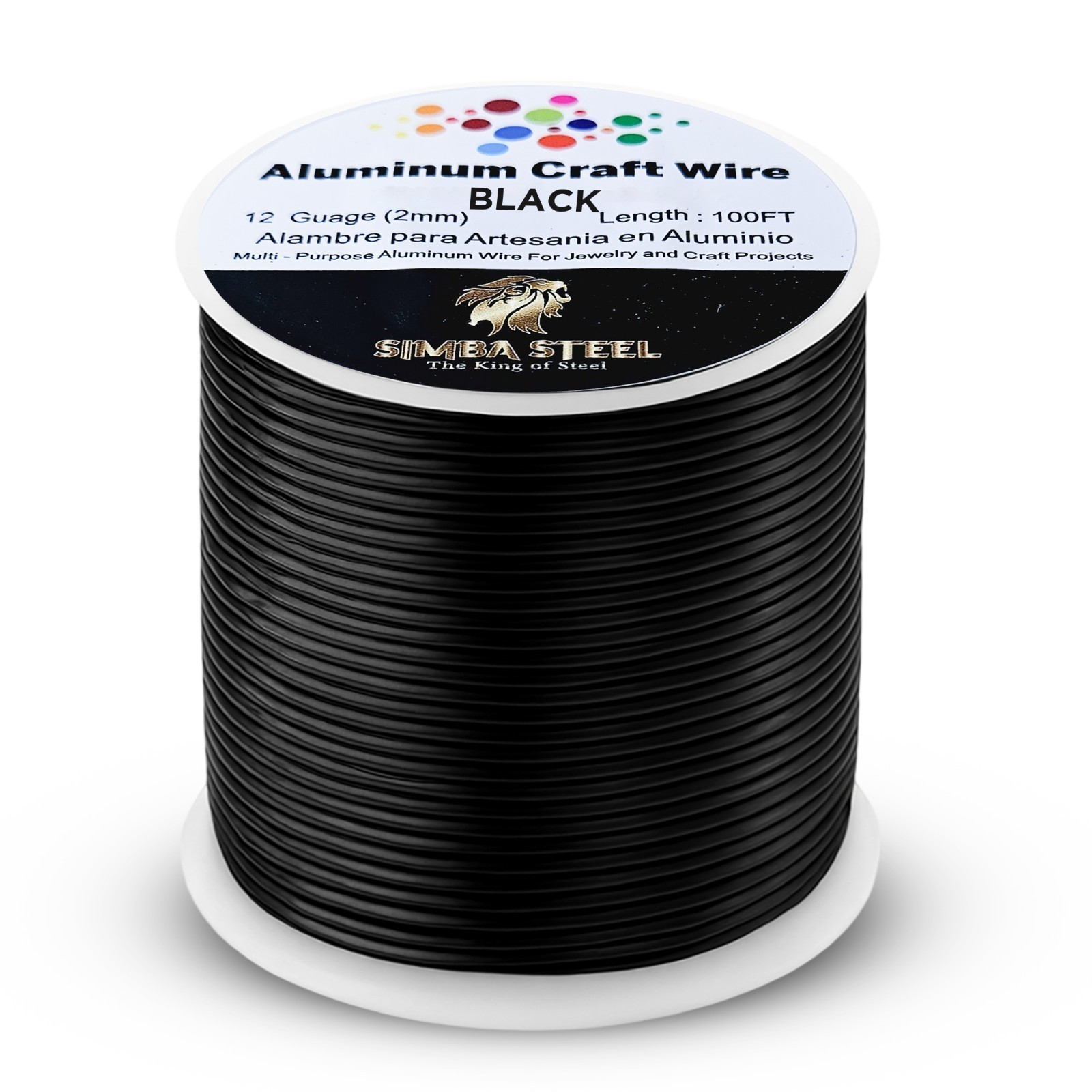 Black Aluminum Wire 12 Ga x 100 FT 2.0mm Jewelry Wrapping Craft Wire Soft Round