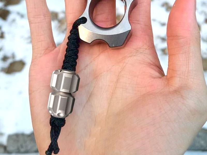Titanium Knife Lanyard Paracord Bead Necklace Pendant Fidget Spinner EDC Gift