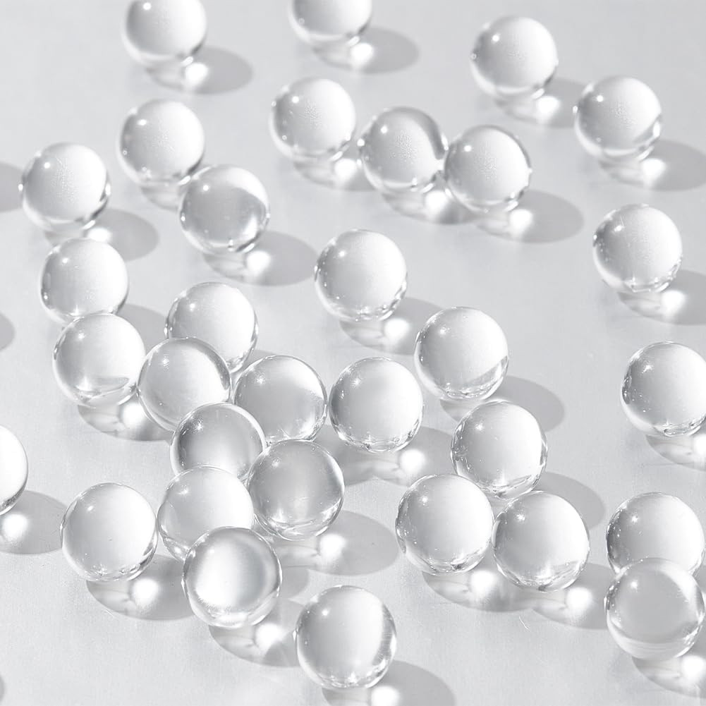 100Pcs Clear Glass Beads No Hole, 10Mm Transparent Glass Balls Beads Undrilled r