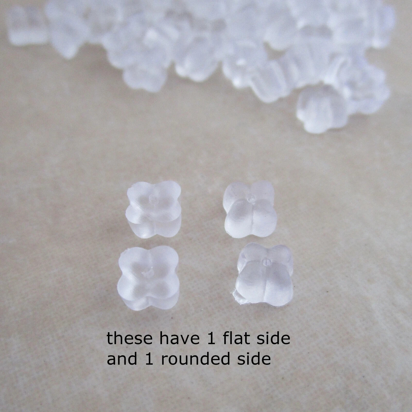 NEW 20X silicone flower 5mm earring backs for earwires and studs