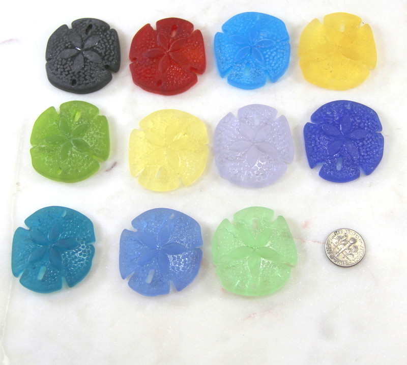 Large Sand Dollars, Frosted Sea Glass Finish, YOU PICK COLOR, 1 Piece