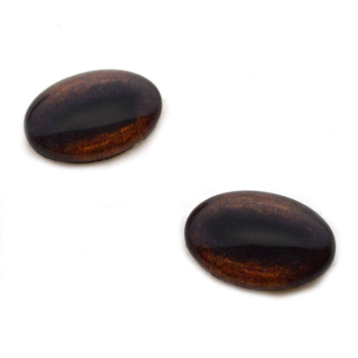 Pair Dark Brown Realistic Horse Oval Glass Eyes