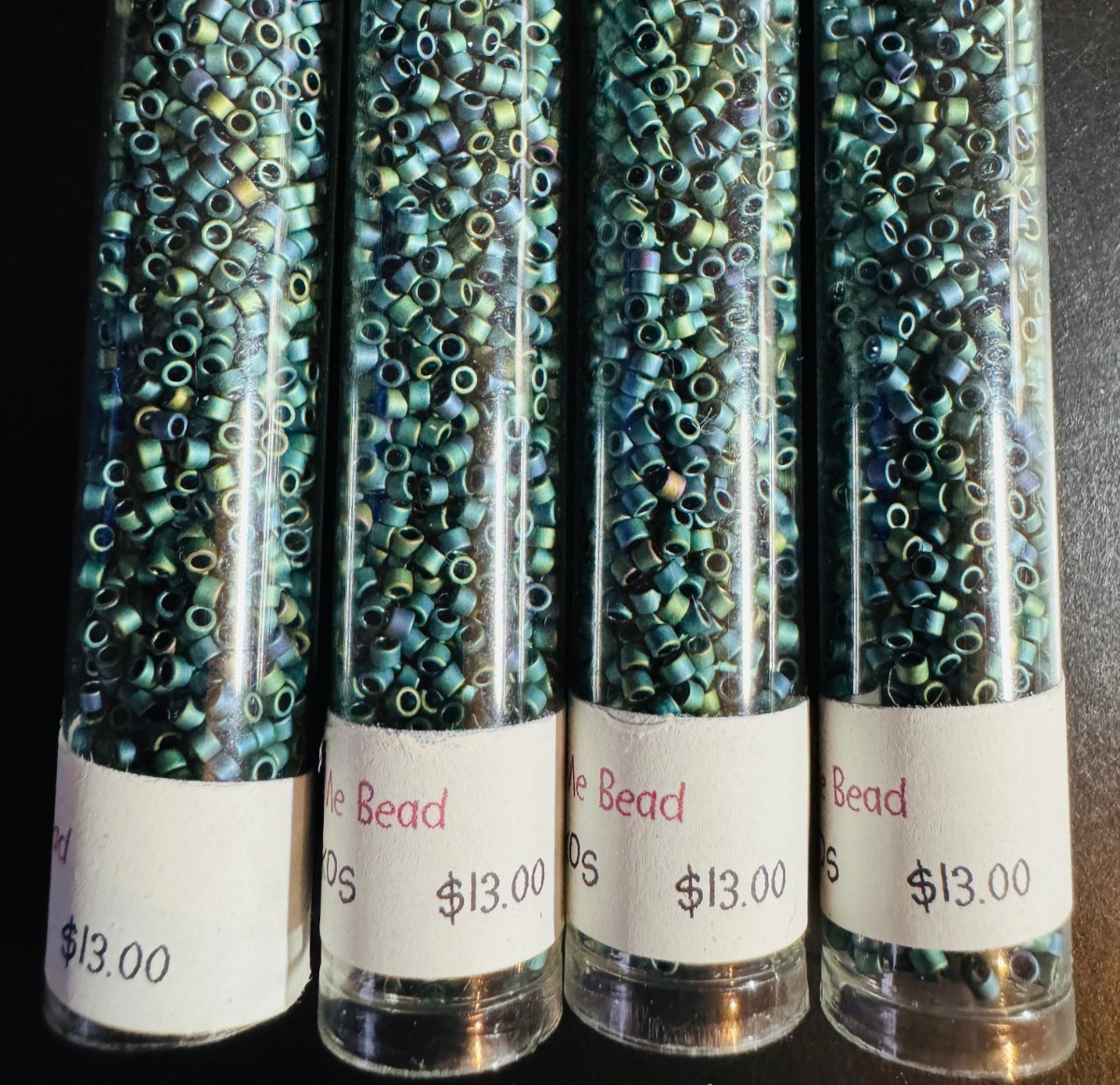 Glass Seed Bead Lot – 19 HQ Tubes – Iridescent Earth Tones – Different Sizes NOS