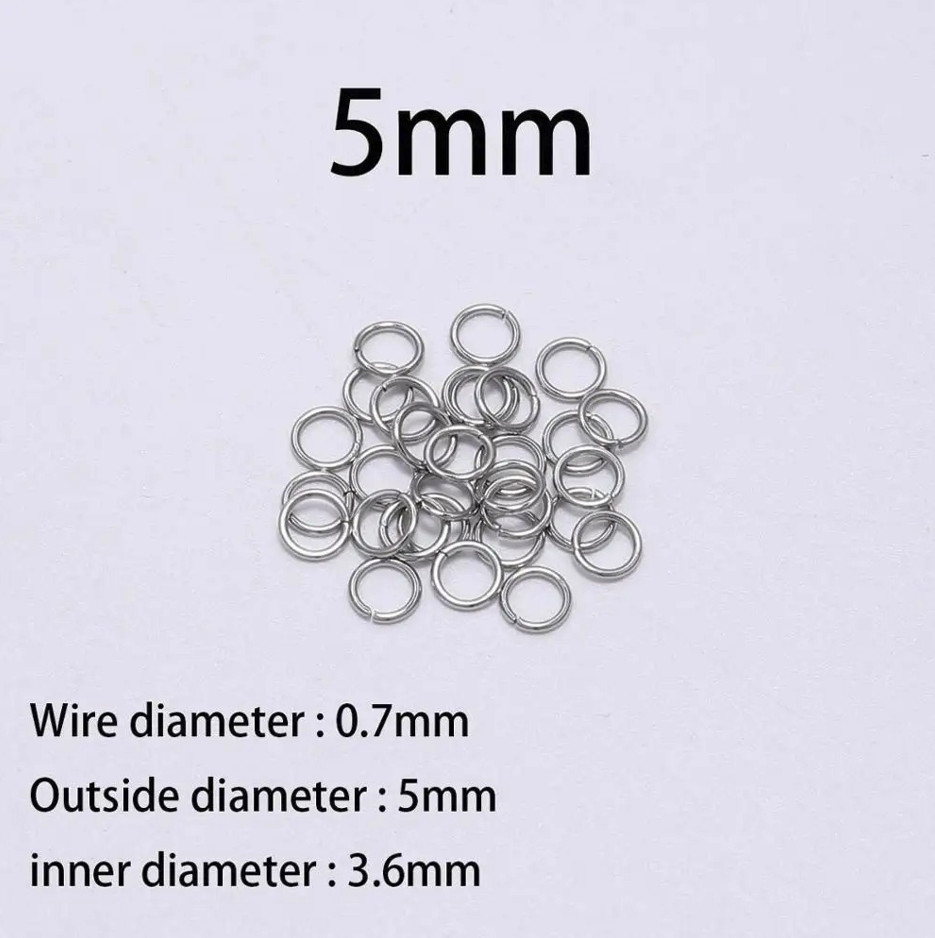 200pcs Stainless Steel Split Rings: 3–5mm Jump Rings for DIY Jewelry – NEW