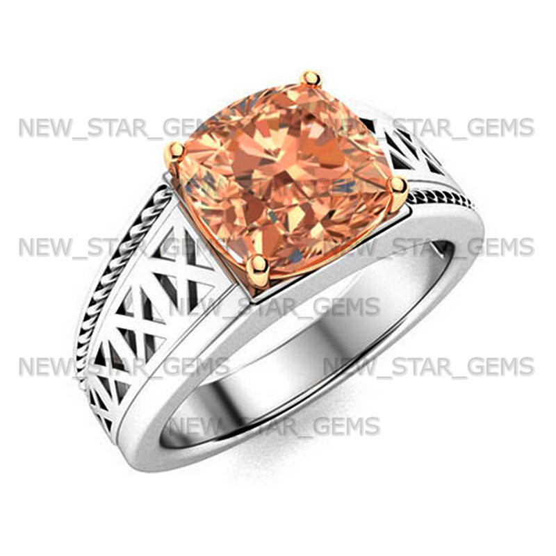 Pink Morganite Lab-Gemstone Ring For Men’s 925 Sterling Ring All Size Available
