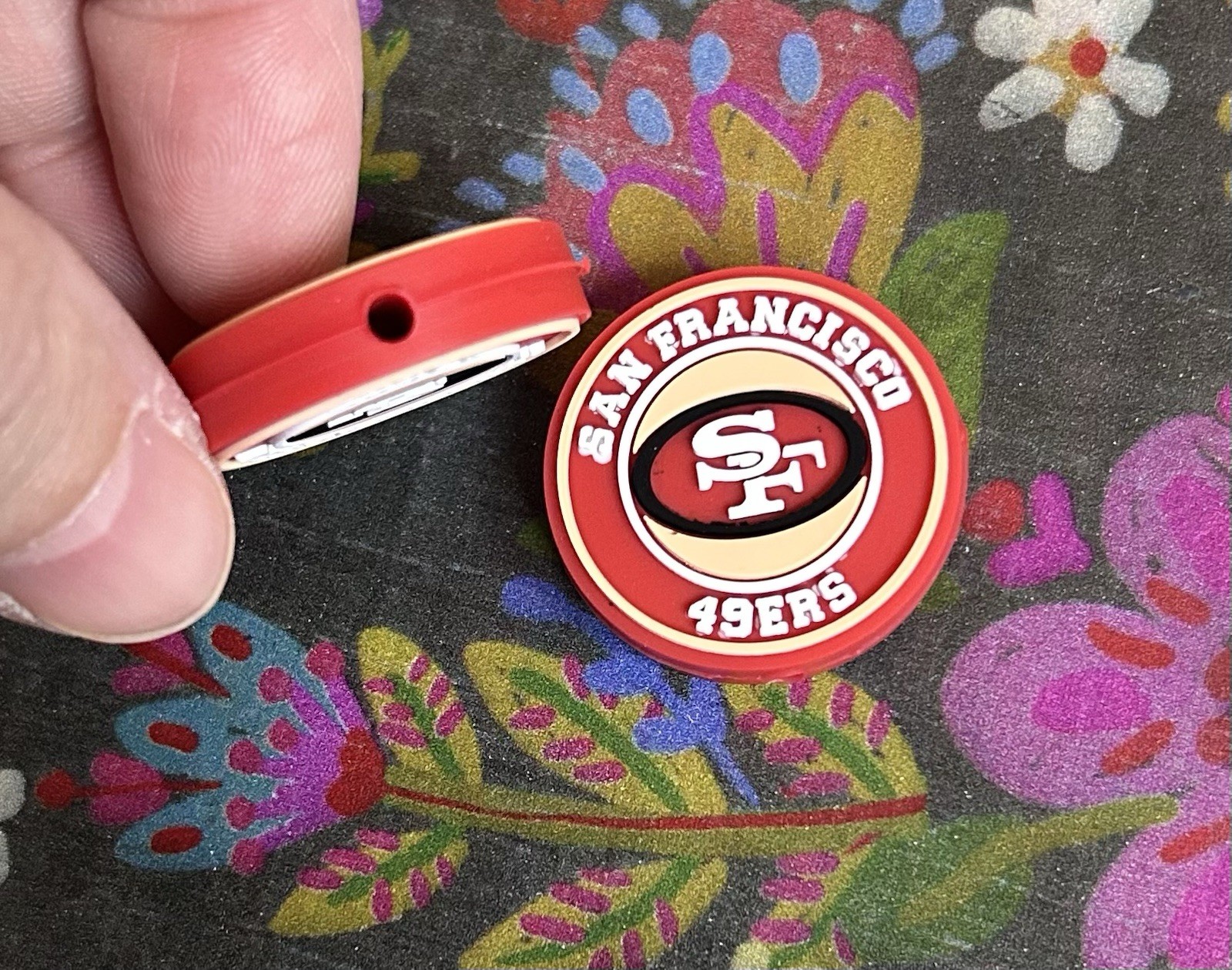 2 Piece San Francisco Football Team Silicone Focal Beads DIY Jewelry Bead Pens+