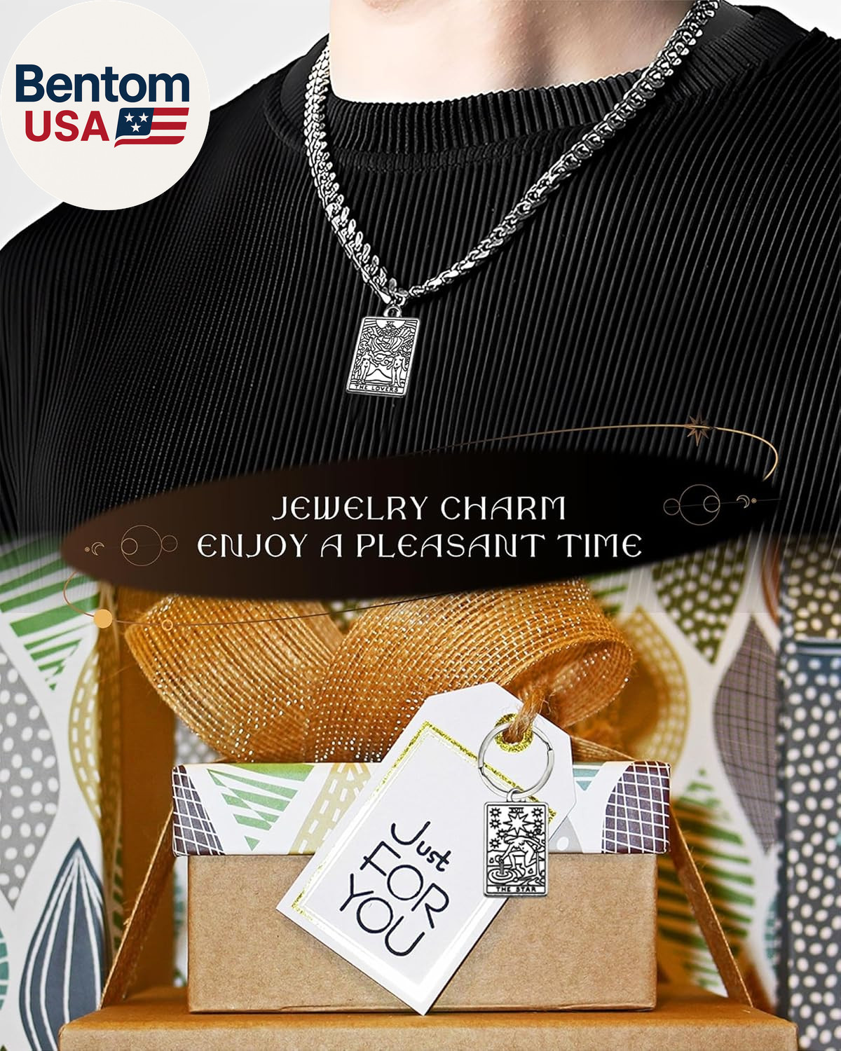 60 Pcs 6 Styles Tibetan Tarot Charms, Rectangle Amulet Sun Charms, Vintage Magic