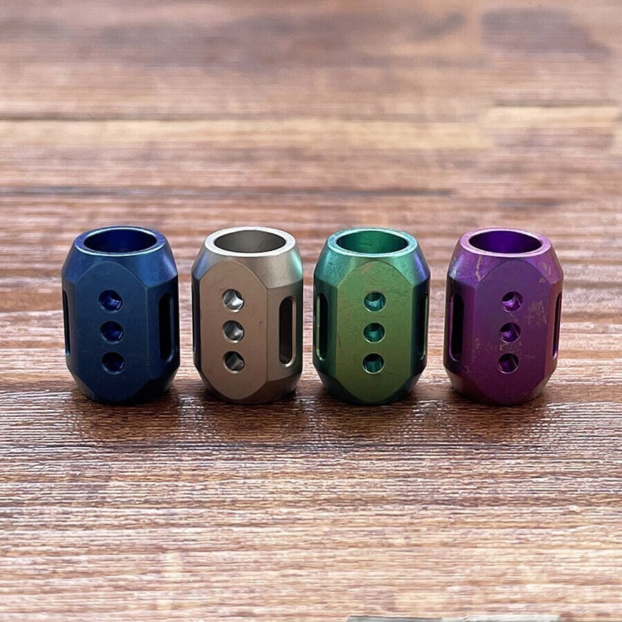 Titanium Alloy Knife Bead Cool DIY Pendant Lanyard Beads EDC Umbrella Rope Tools