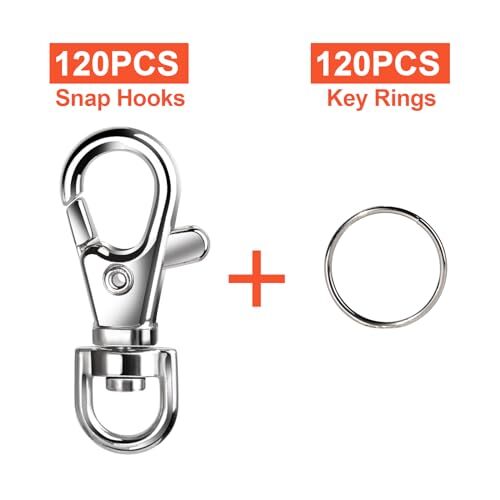 PCS Metal Swivel Snap Hooks and Key Rings, 30PCS Small Lobster Claw 60