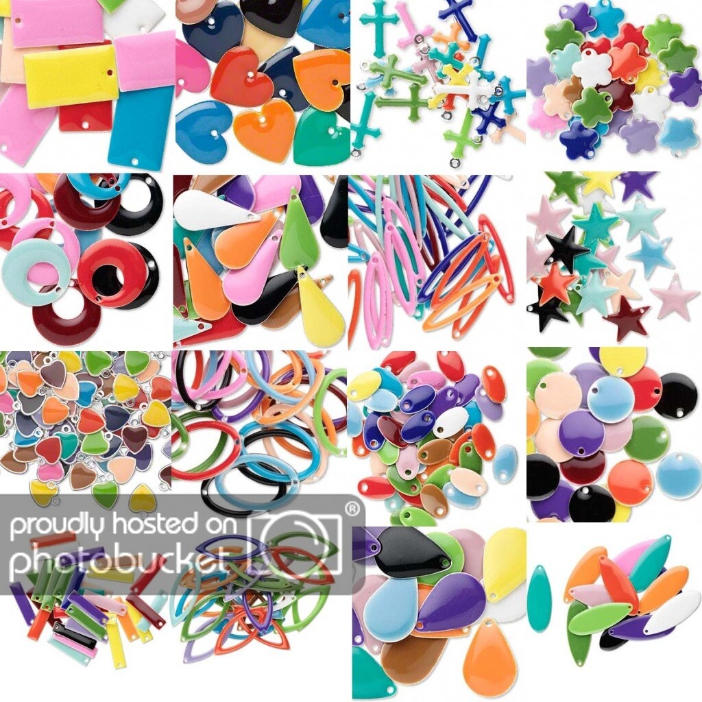 40 Double Sided Mixed Bright Color Enamel Silver Plated Assorted Jewelry Charms