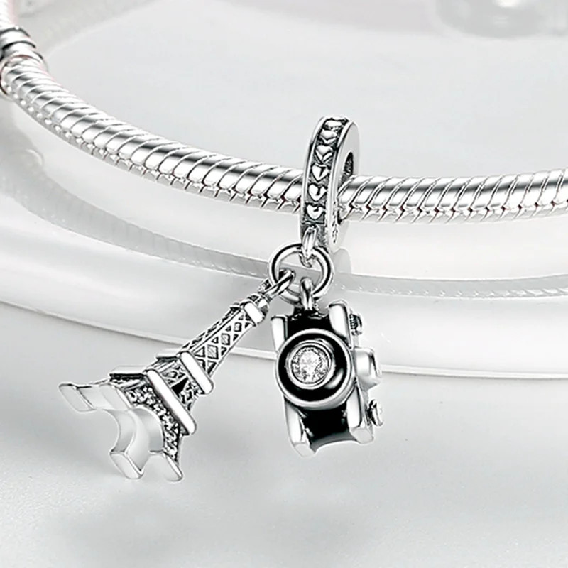 Tower Plane Travel Charms Pendant Beads for Bracelet Necklace Jewelry DIY