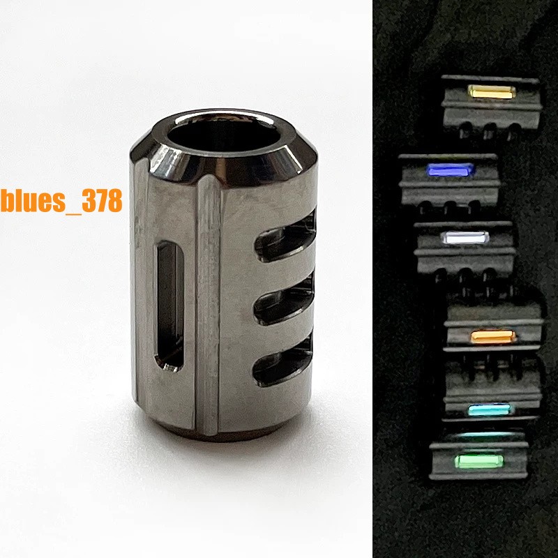 EDC Titanium Knife Lanyard Bead Paracord Glow in the Dark Pendant 25 Years Life