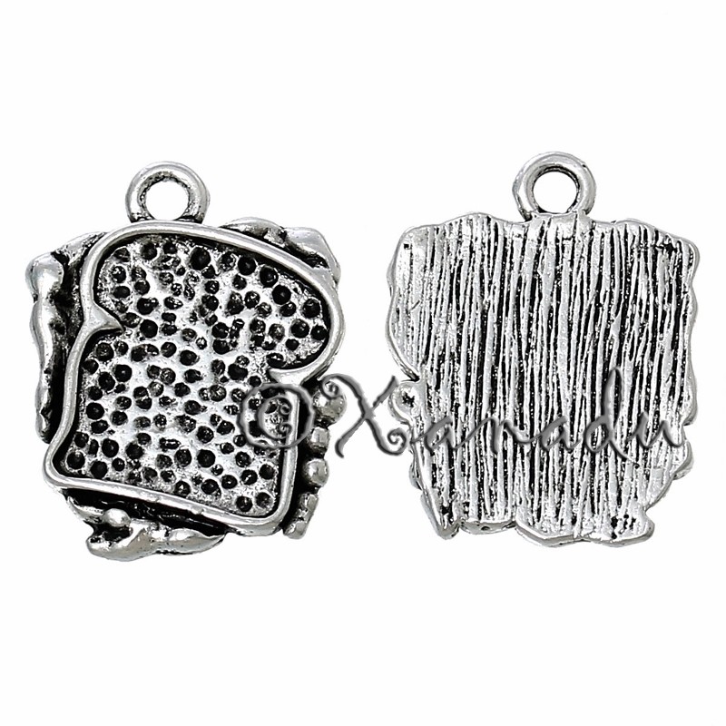 Sandwich Charms – 18mm Antiqued Silver Plated Pendants C3886 – 10, 20 Or 50PCs