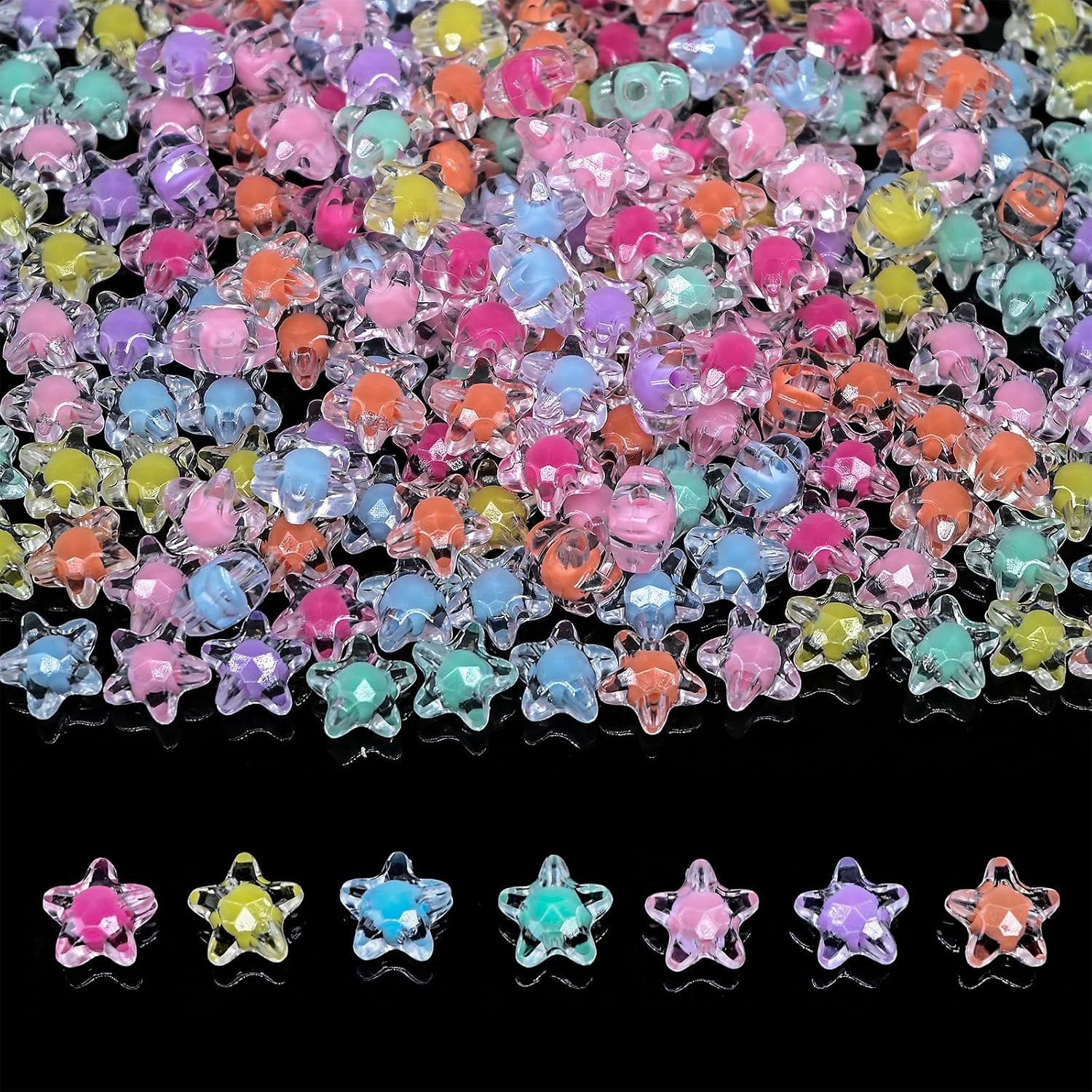 200+ pcs Candy Bulk Assorted Cute Kandi Beads for Jewelry Making, Bracelet Makin